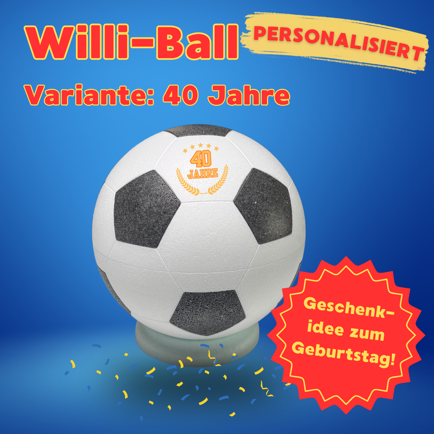 Willi-Ball "40 Jahre" - Getränkekühler Fußball