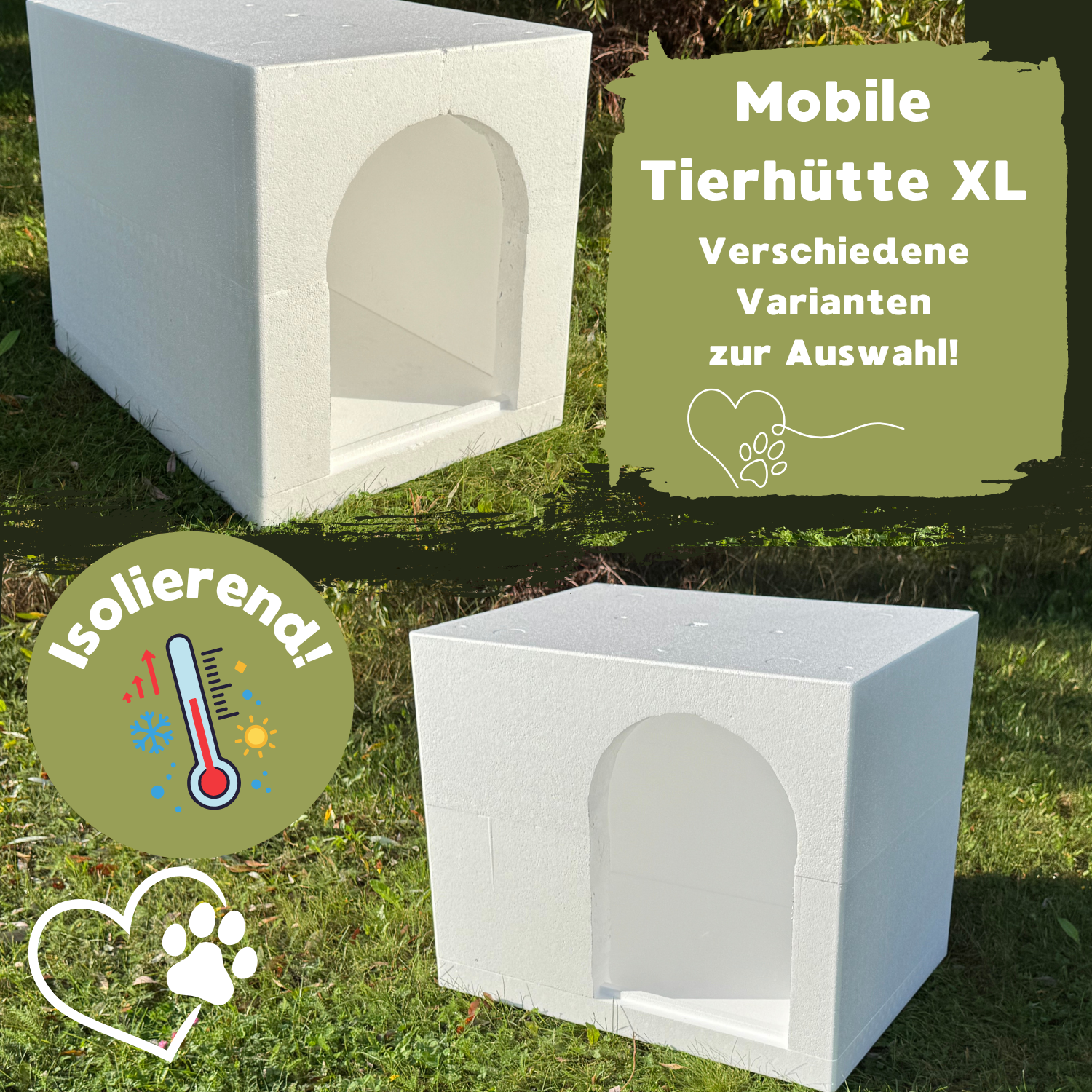 Mobile isolierende Tierhütte XL